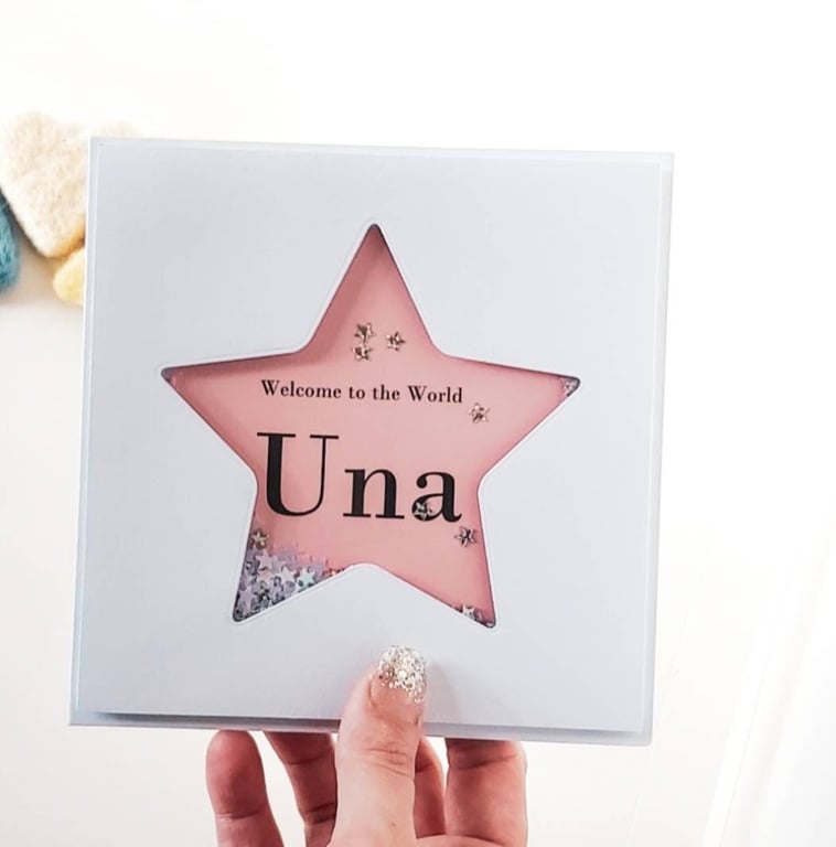 Personalised it's a girl new baby card,