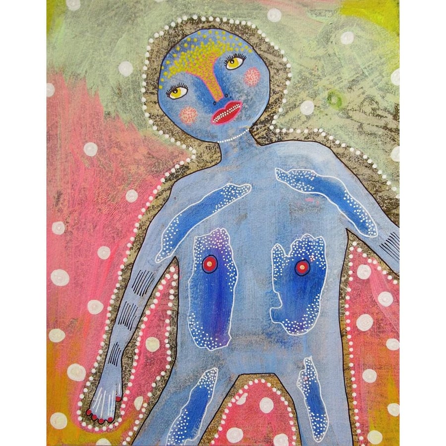 Outsider Art Figure Painting Drawing Alternative Figurative Lowbrow Folk Artwork