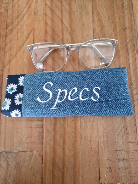 Handmade Upcycled Denim Glasses Case - Specs