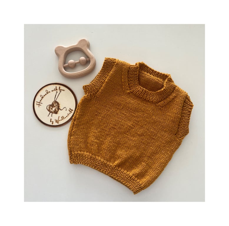 Made To Order Handknitted Versatile Baby Vest. 6 Sizes. Any Colour