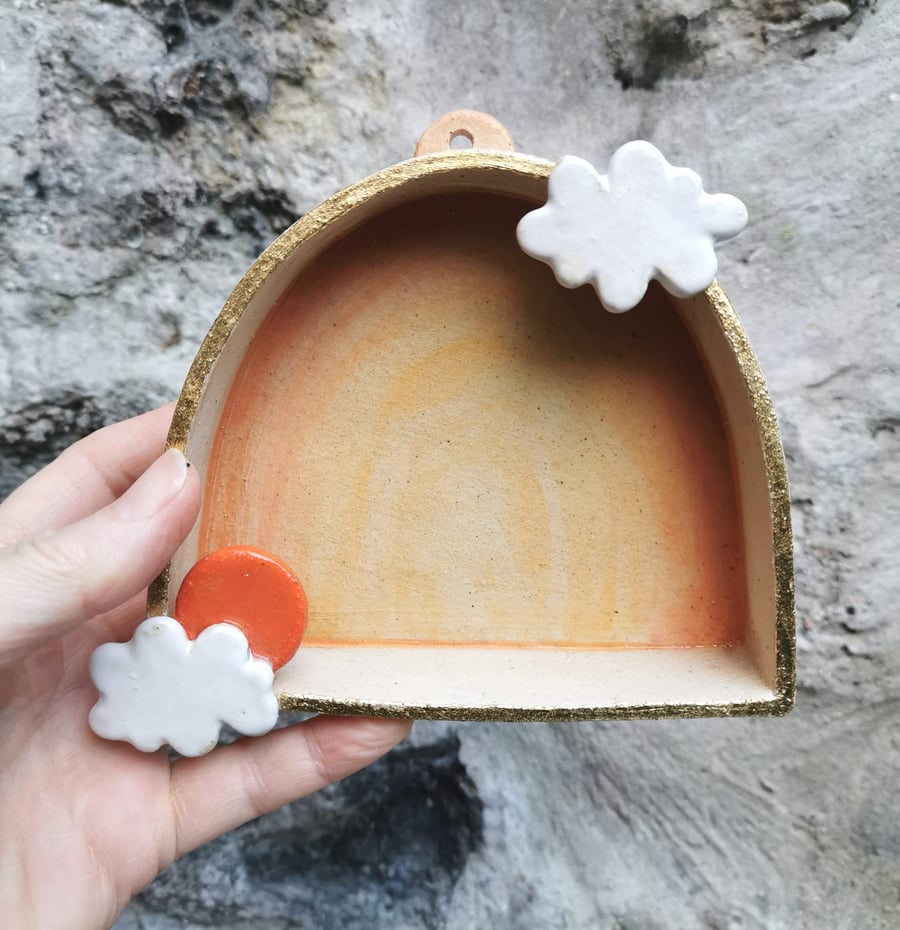 Perfectly Imperfect Sunset shrine Ceramic wall shrine