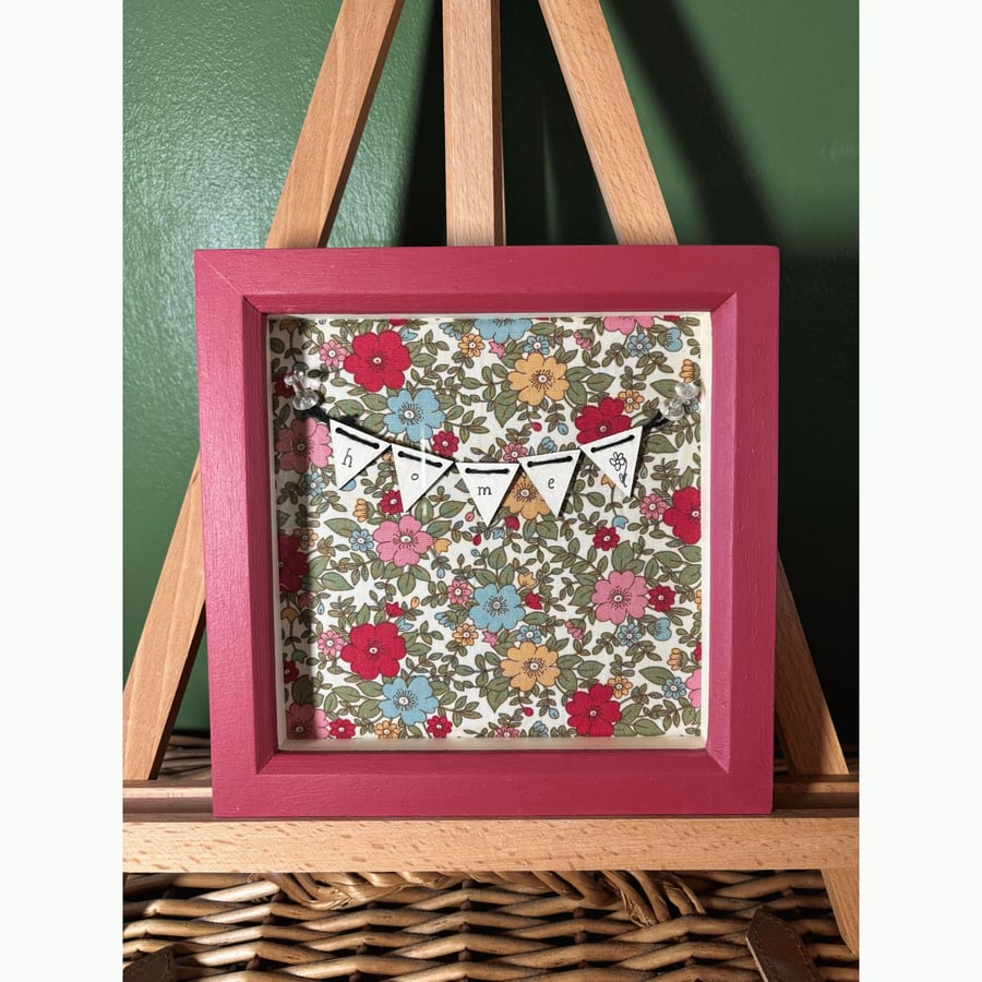 The Casa Fina: Deep Box Picture Frame with Floral Fabric Design