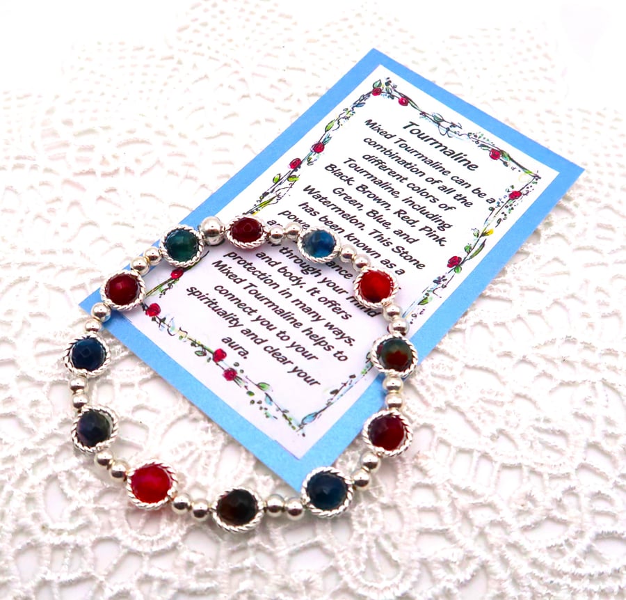 Tourmaline Elasticated Bracelet. 
