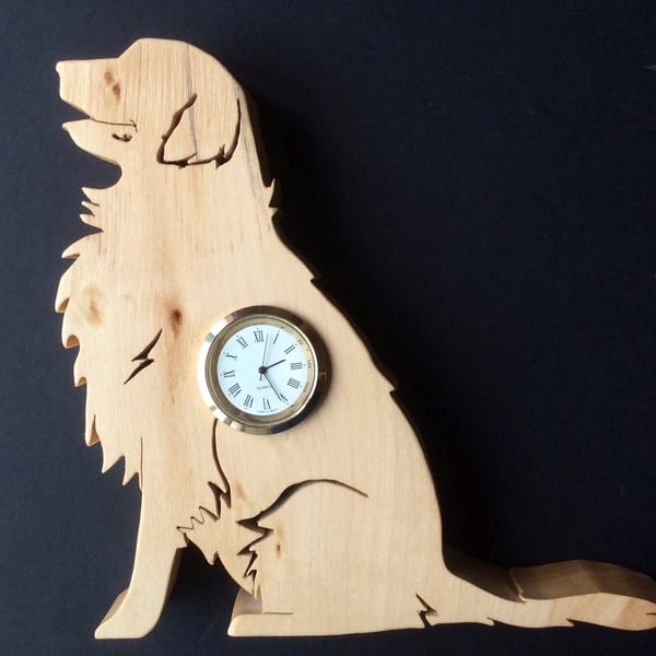 Shaped Golden Retriever Clock