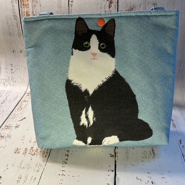 Black and White Cat Small Tote Bag