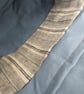 Upcycled Coffee Sack -  Crossbody Shoulder Bag - Denim with cream stripe - Image 5