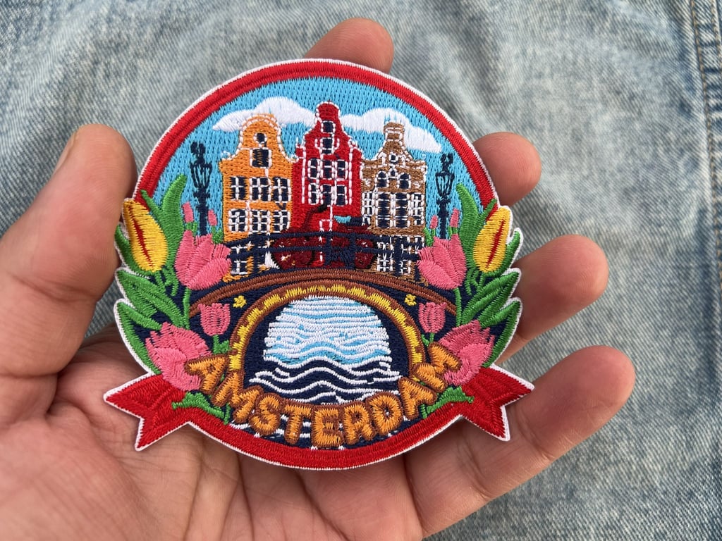 Amsterdam Netherlands Embroidered Patch Iron On Sew On Badge