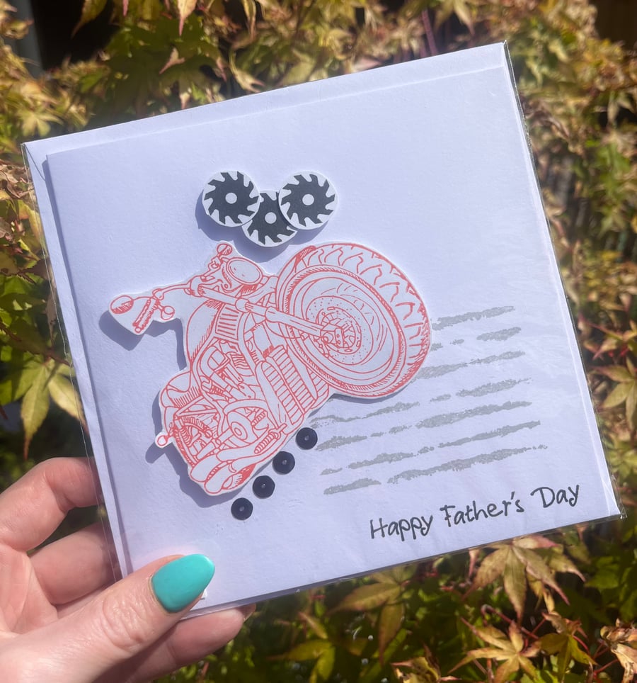 Happy Fathers Day Motorbike Card