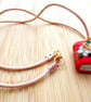 Polymer Clay Red Floral Book Pendant - Image 5