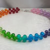 Gorgeous Rainbow Glass Wide Choker Necklace