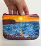 Velvet sunset beach coin purse, card holder, mobile phone bag, makeup bag. 