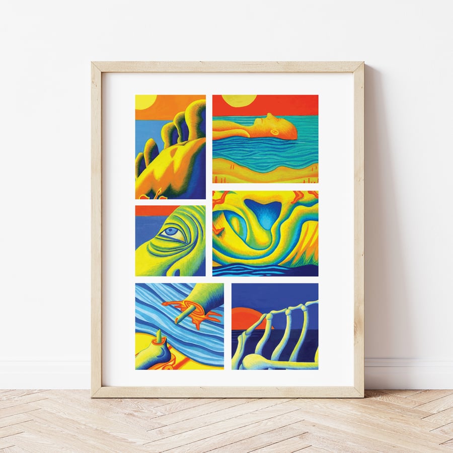 J.G Ballard's The Drowned Giant - A5 Giclee Print (Unframed)