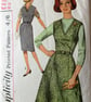A vintage sewing pattern for a misses' pinafore dress in 2 styles and size 16