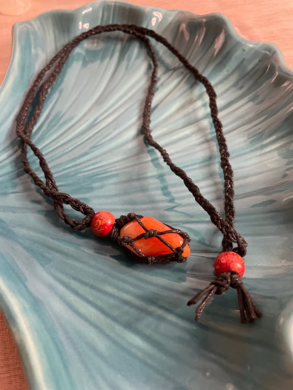 Carnelian wrapped necklace