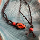Carnelian wrapped necklace