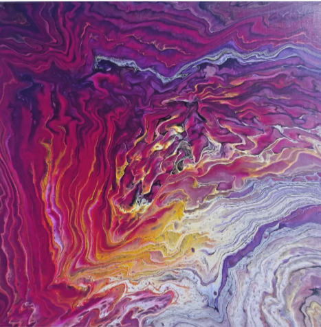 Cosmic Sunset Dance 1 Original Handmade Acrylic Canvas Painting Gift Idea