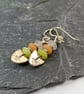 9ct gold earrings with matte spring coloured beads - Image 9