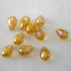 10 x AB Champagne -  Amber Crystal Teardrop Beads 