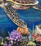 Guardian of the Ocean Light – Original Mixed-Media Turtle Painting - Image 5
