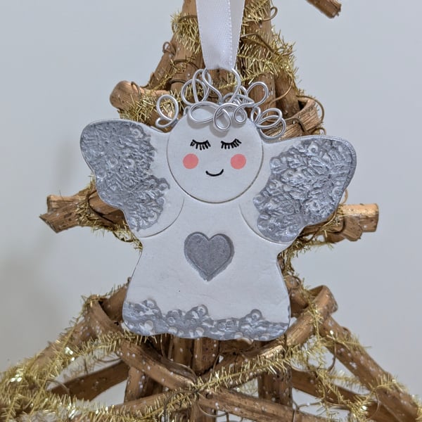 Angel, clay Christmas tree decoration, Christmas decor 
