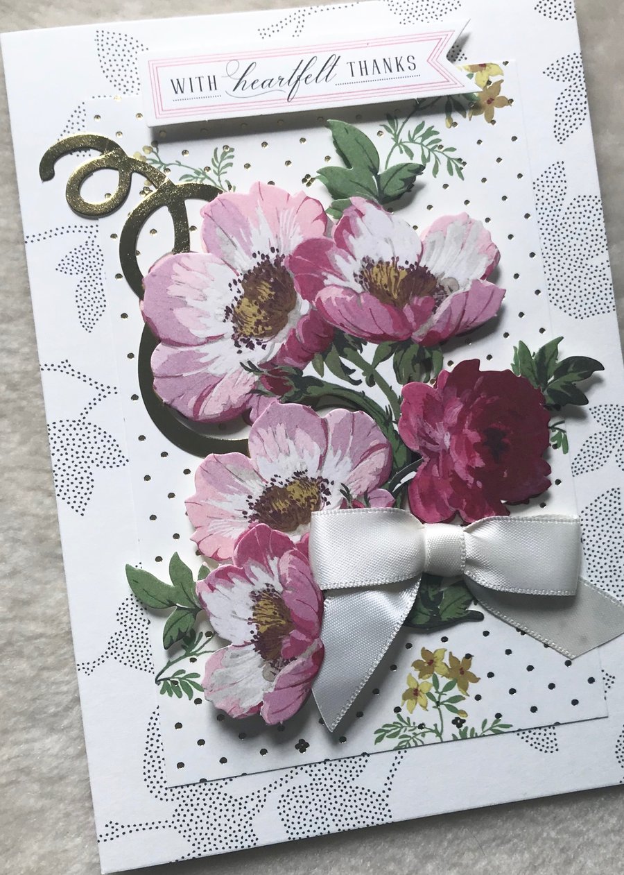 Luxury Handmade 3D Thank You Card