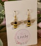 Bee Dangle Earrings, Enamel Bee Charms, Handmade Jewellery  - Image 5