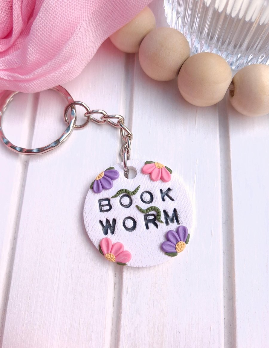 Floral Bookworm Keyring, Book Lover, Bookish Gifts & Accessories
