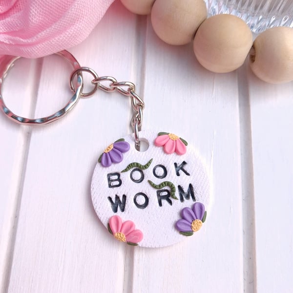 Floral Bookworm Keyring, Book Lover, Bookish Gifts & Accessories