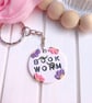 Floral Bookworm Keyring, Book Lover, Bookish Gifts & Accessories