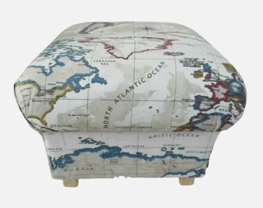 Storage Footstool Prestigious Atlas Antique Cream Fabric Pouffe Footstall World 