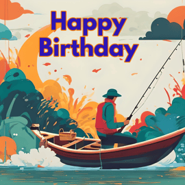 Fisherman Birthday Card A5