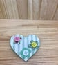 Green Ticking Flower Brooch. (080) - Image 1