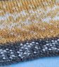 Hand Knitted Fair Isle Baby Blanket in Mustard Yellow and Grey - Image 5