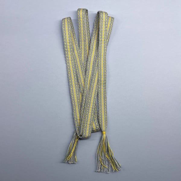 Handwoven band - grey, yellow, blue