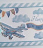 Vintage plane boy birthday guest book, vintage plane birthday party gift - Image 1