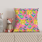 Cheetah Faux Suede Cushion – Pink