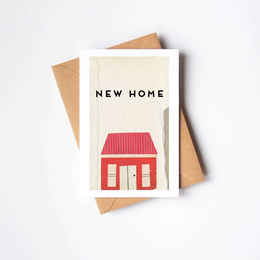 New Home Card, Red House Portrait Card