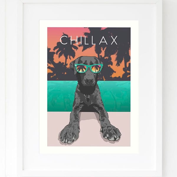 Black Labrador wall art - Black Lab art gift for girlfriend - Dog pop art