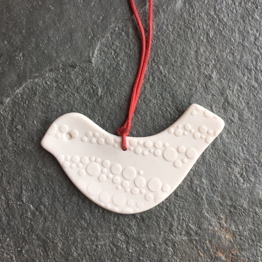 Love bird White Porcelain Christmas decoration favour The Porcelain Menagerie