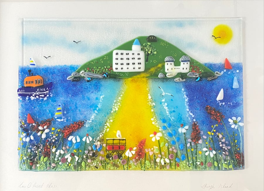  Fused glass art -   burgh island Devon