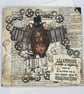 Steampunk mouse with wings greetings card - Image 1