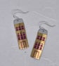 Gold Tall House Recycled Tin Earrings with Silver - Image 4