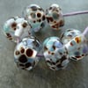 blue frit handmade lampwork glass beads