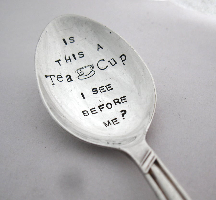 Macbeth Quote Teaspoon, Handstamped Vintage Tea Spoon
