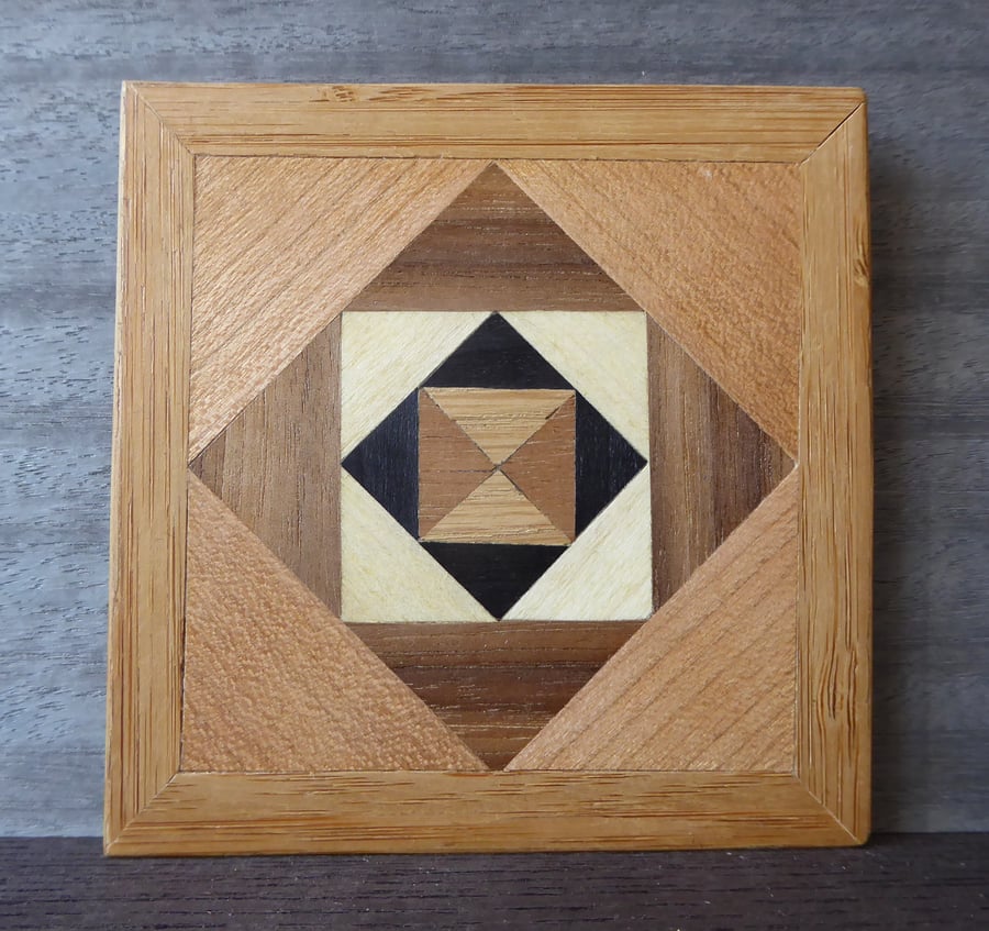 Wood veneer coaster