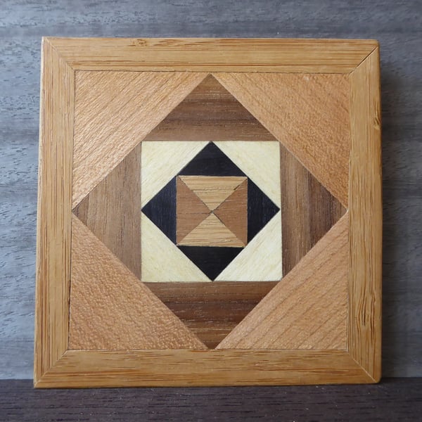 Wood veneer coaster