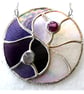 Yin Yang Suncatcher Stained Glass Handmade Purple 025 - Image 6