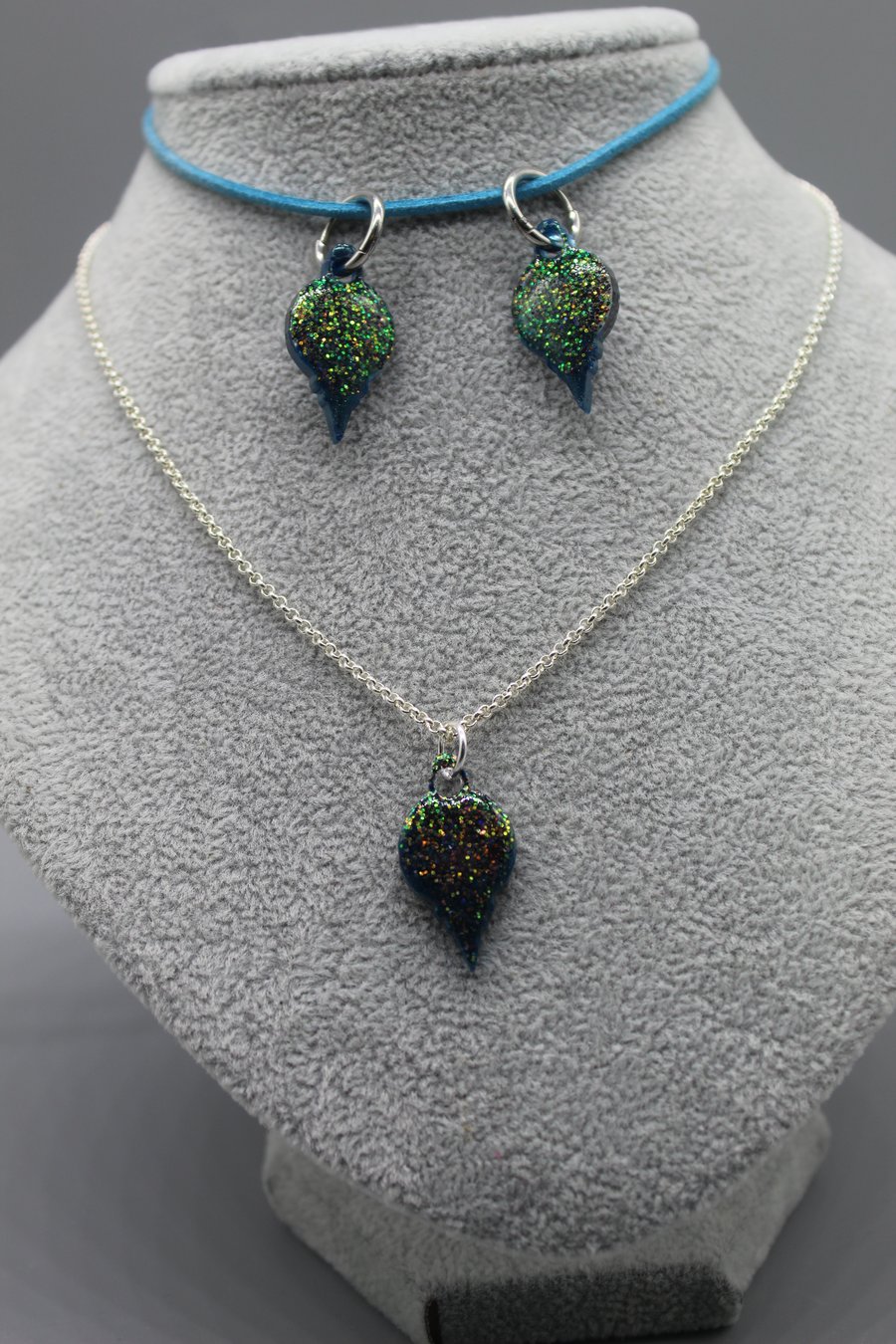 Bauble Earring and Necklace Set, Resin Bauble Jewellery, Resin Jewellery for Her