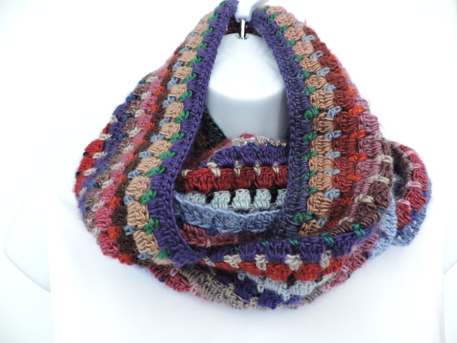  Infinity Scarf  Crochet Multicoloured