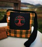 Macleod Tartan Harris Tweed crossbody bag with embroidered celtic tree of life 
